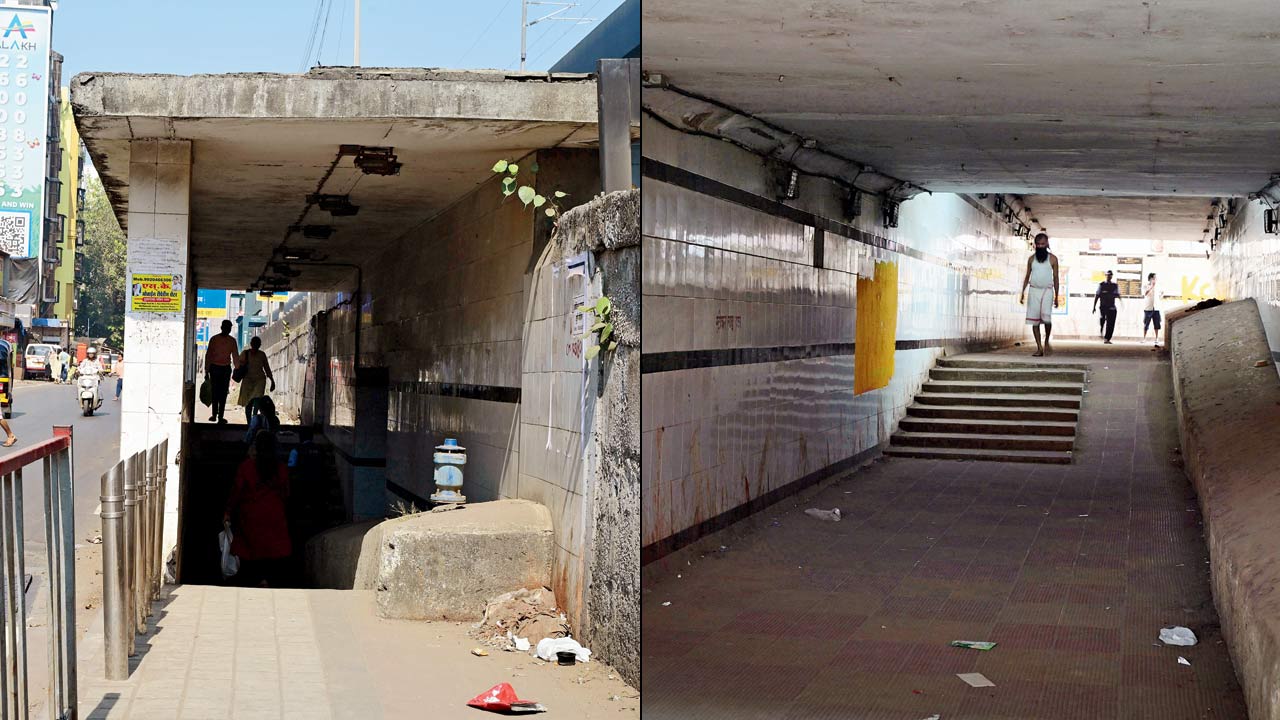 Shankarwadi subway urgently requires proper steps and ramps for accessibility. PICS/NIMESH DAVE