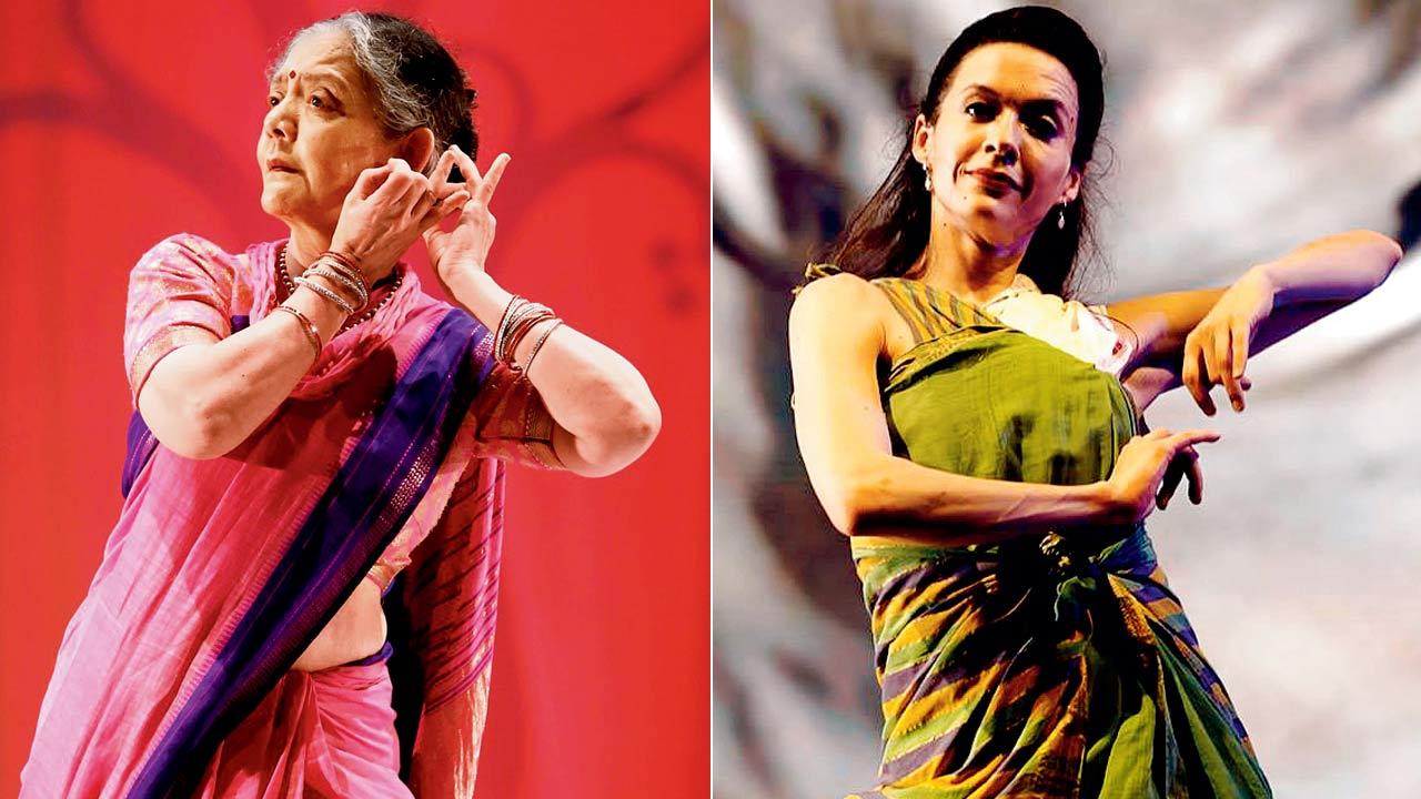 Isha Sharvani and (left) Daksha Sheth in performance. Pics Courtesy/Adarsh Prathap