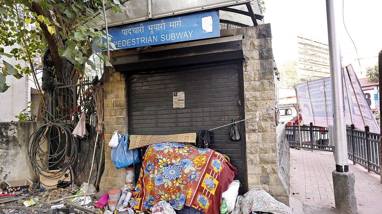 Mahim Subway has been closed since the pandemic. Pic/Ashish Raje