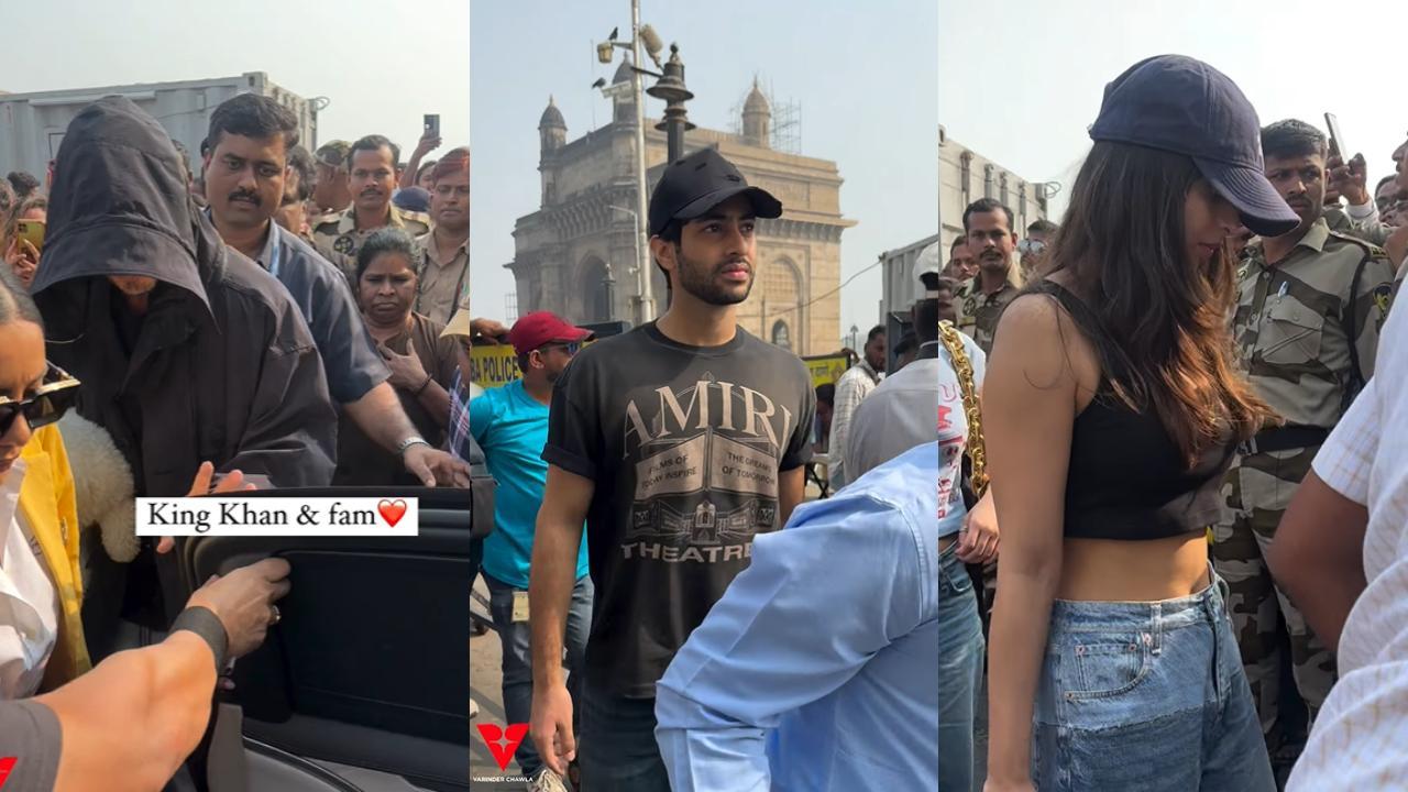 Shah Rukh Khan, Suhana along with rumoured beau Agastya Nanda return to Mumbai