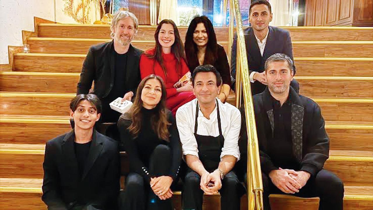 Have you heard? Anne Hathaway visits Chef Vikas Khanna's restaurant