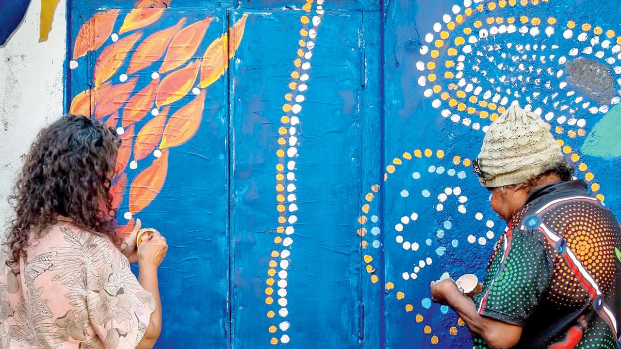 The mural stands out with its intricate dot patterns. PICS COURTESY/SOHIL BELIM 