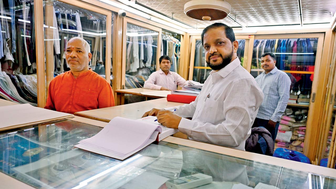 Dilip Kanojia (right) and Bharat Sawant of Dryman’s Dry Cleaners