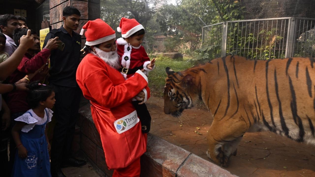 Christmas celebrations at Byculla zoo bring festive cheer to young visitors