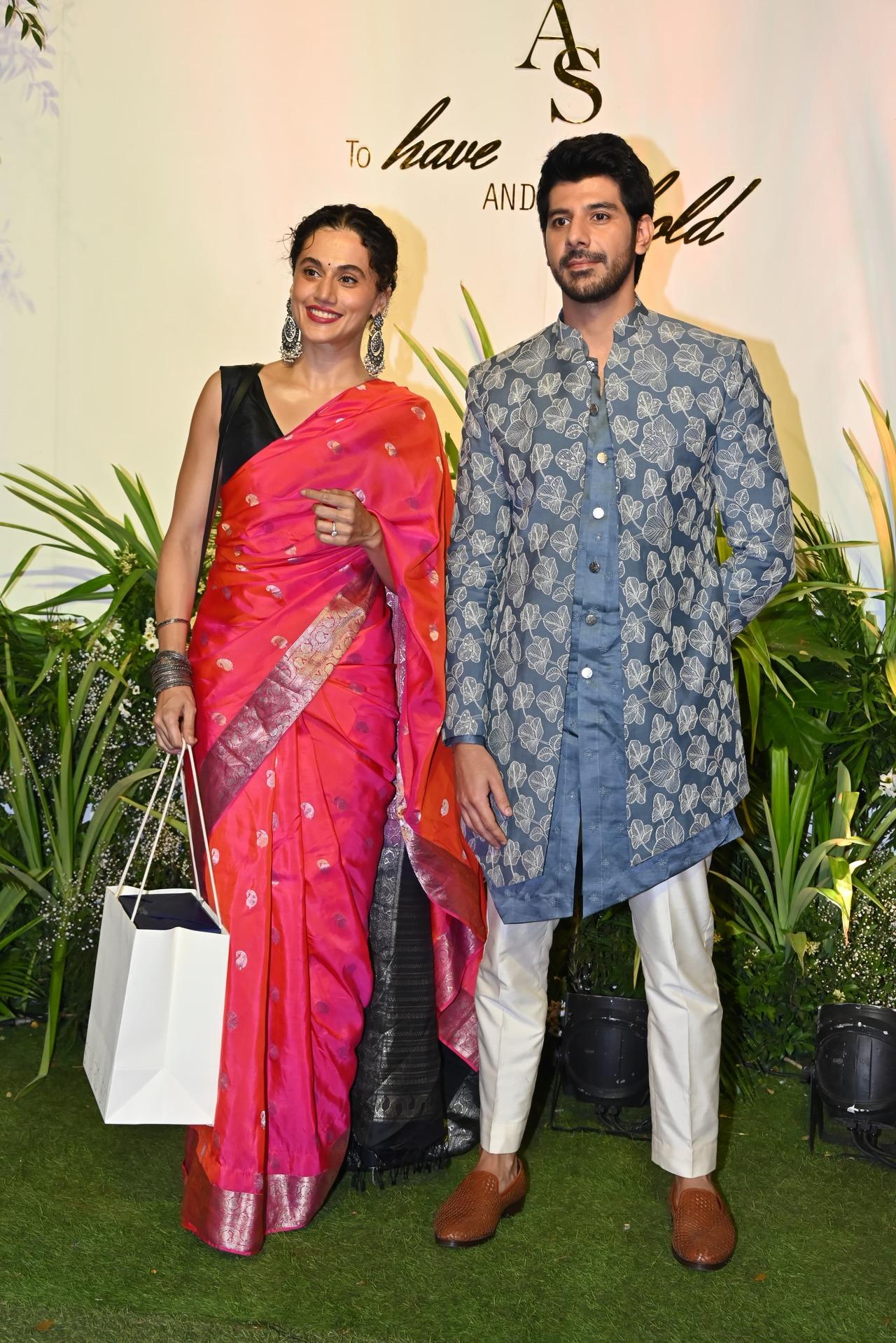 Taapsee Pannu arrived with her Thappad co-star Pavail Gulati.