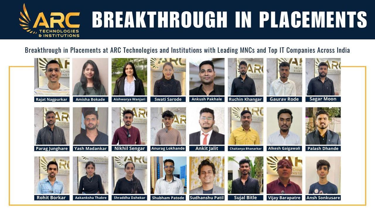 Breakthrough in Placements at ARC Technologies and Institutions with Leading MNCs and Top IT Companies Across India