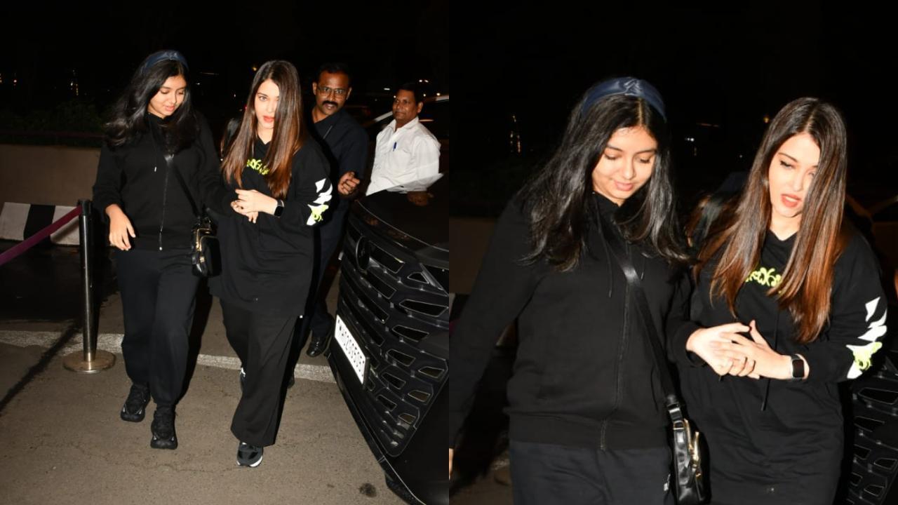 Aishwarya Rai Bachchan flies out of Mumbai with daughter Aaradhya for New Year