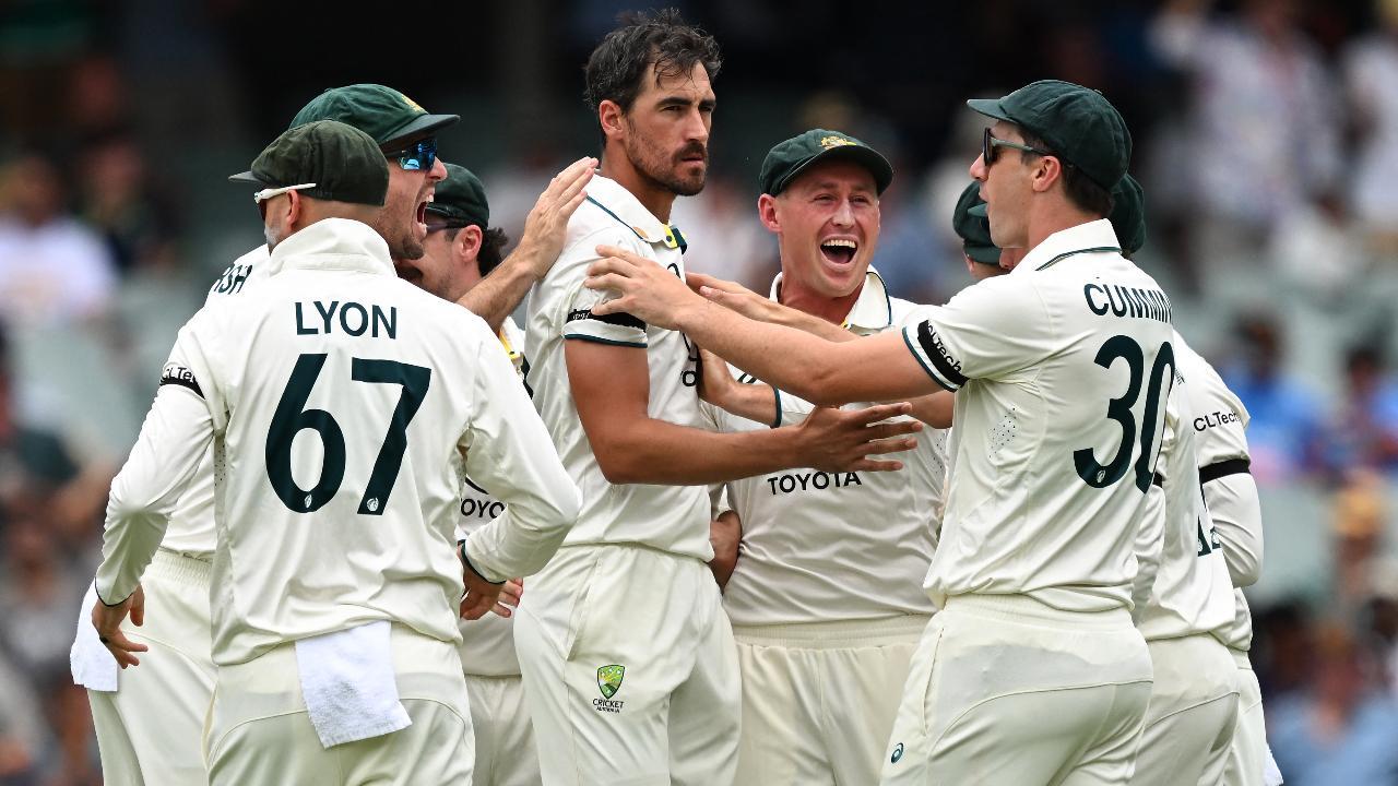 Starc takes six as India all out for 180 in Adelaide pink-ball Test
