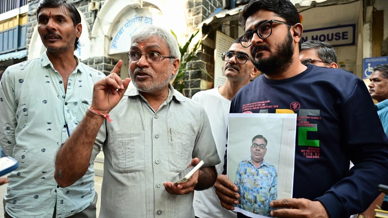 The family memebers of Hansaram Bhati, 43, a Mumbai resident who is one of the two people missing after a Navy craft crashed into the ferryboat 'Neel Kamal' visted the Colaba Police station on Thursday