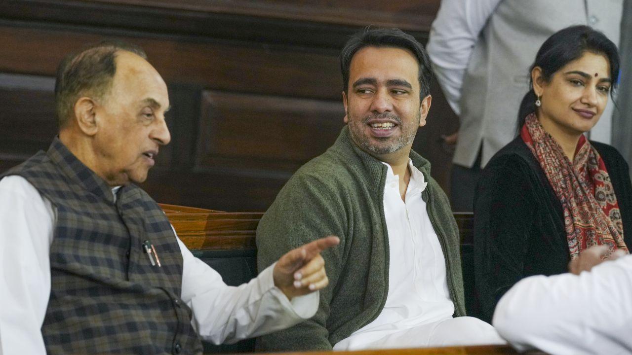 He was renowned as the chief architect of land reforms in Uttar Pradesh. His efforts led to the enactment of crucial land reform bills, such as the Department Redemption Bill of 1939 and the Land Holding Act of 1960, which aimed to address issues of land distribution and agricultural sustainability.
(In Pic: BJP leader Subramanian Swamy, left, and Union Minister of State and Rashtriya Lok Dal (RLD) leader Jayant Chaudhary with wife Charu Singh)