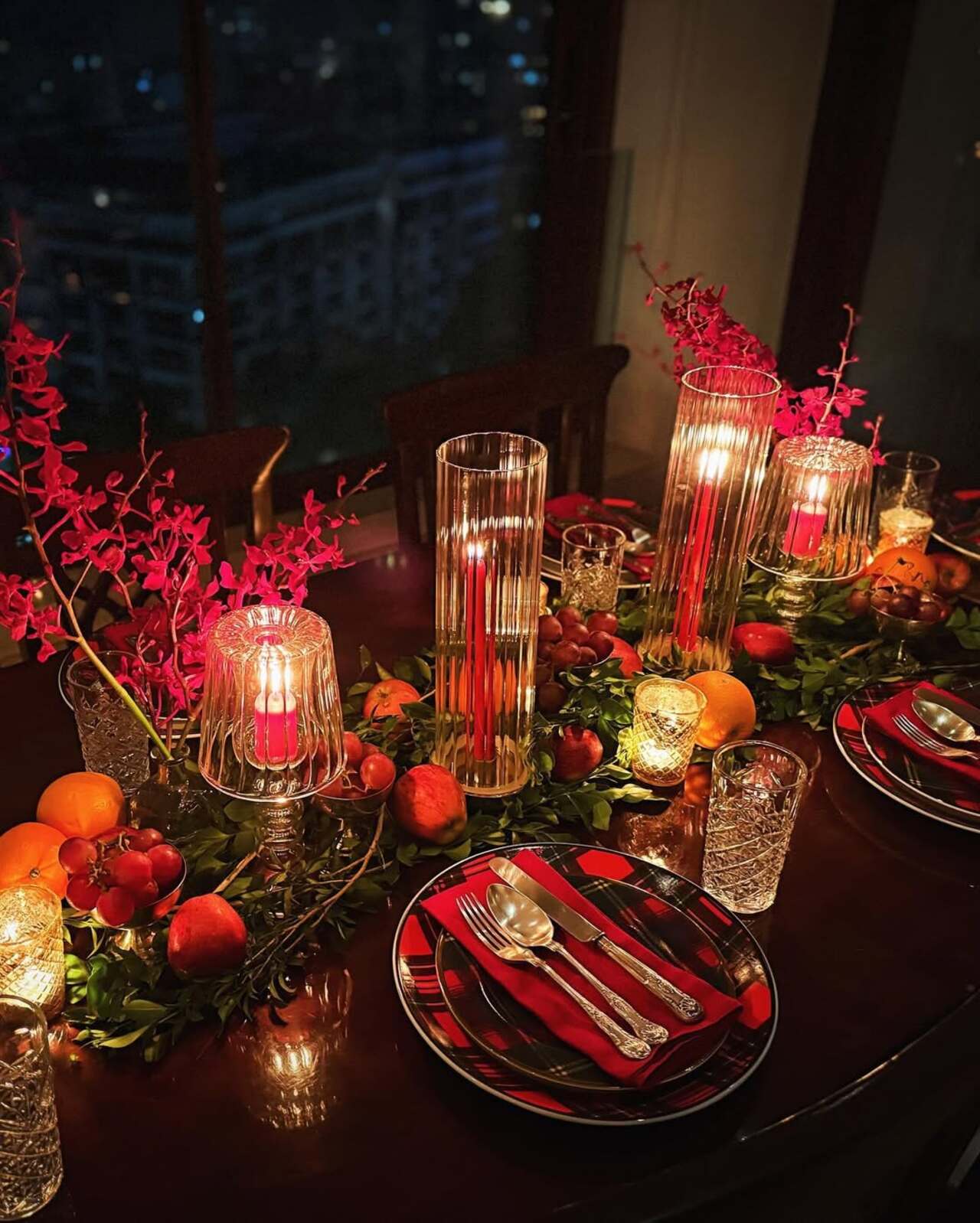 The table looks quite tempting where delicious food is accompanied by a great ambience