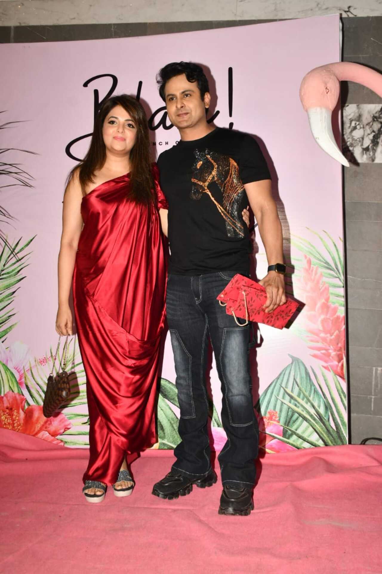 Comedian and actor Dr Sanket Bhosale with his wife actress and singer Sugandha Mishra