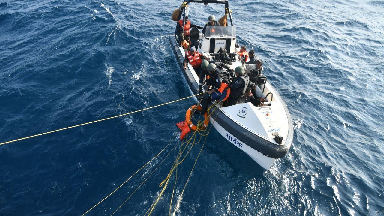 Twelve seafarers rescued by Indian Coast Guard, Pak Maritime Security Agency after ship sinks 
