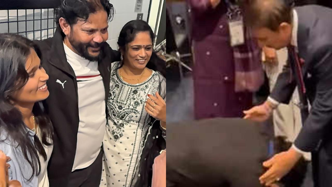 Watch: Gavaskar’s warm hug after Nitish Reddy’s father touches his feet in respect