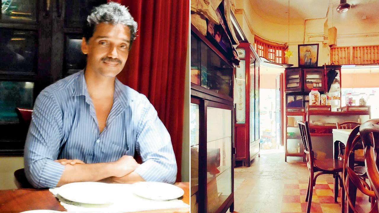 Gustad Irani; (right) A view of the café interiors