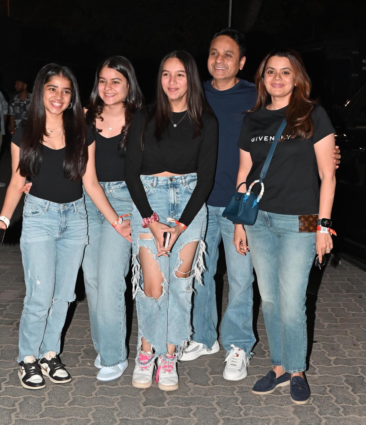Dharma Productions CEO Apoorva Mehta with his wife, daughter and her friends after the concert