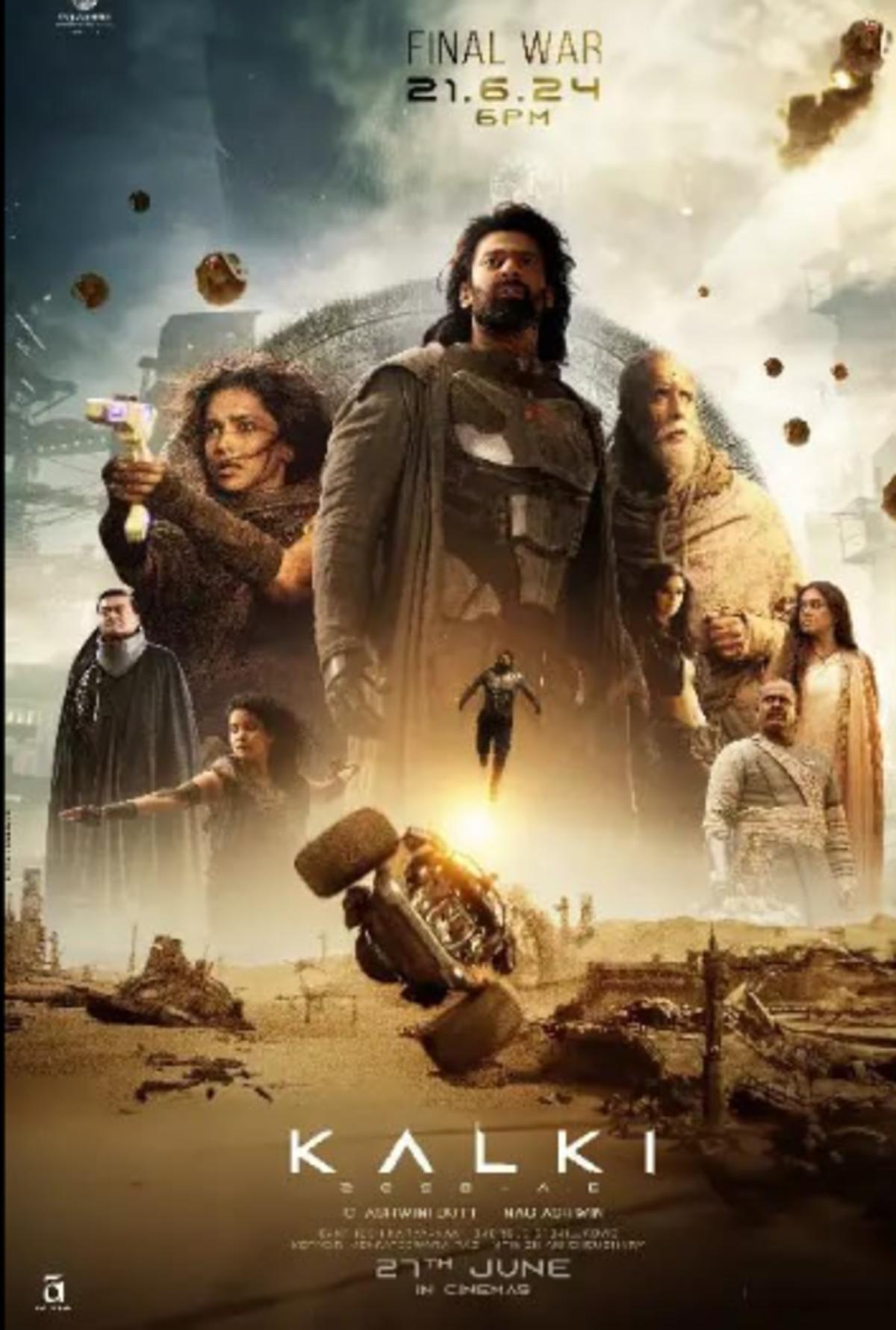 Kalki 2898 AD is directed by Nag Ashwin and stars Deepika Padukone, Prabhas, Amitabh Bachchan, Kamal Hassan, Dulquer Salman, Mrunal Thakur, and Disha Patani. The film was made on a massive budget of Rs 600 crores and collected Rs 1100 crore worldwide.