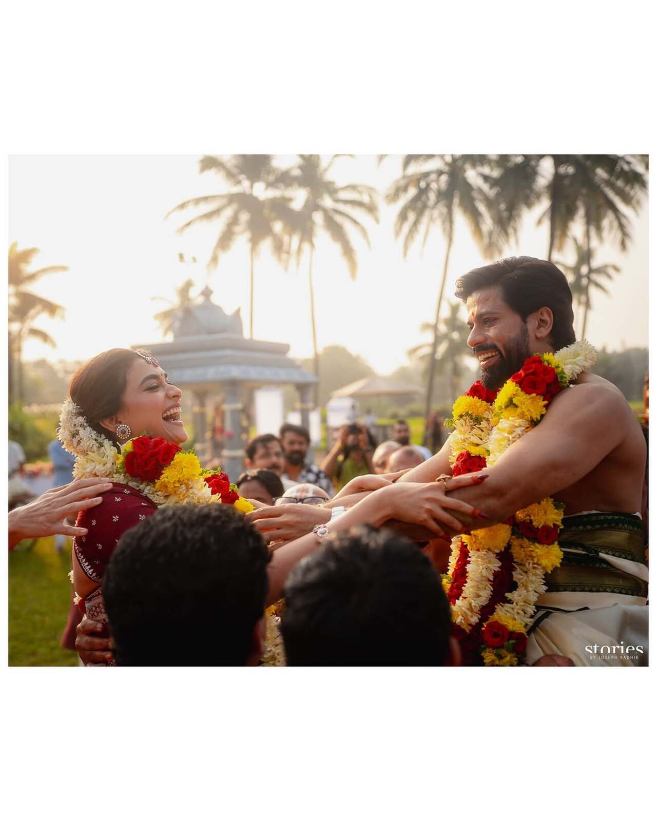 The couple had a traditional Tamil Hindu-style wedding ceremony