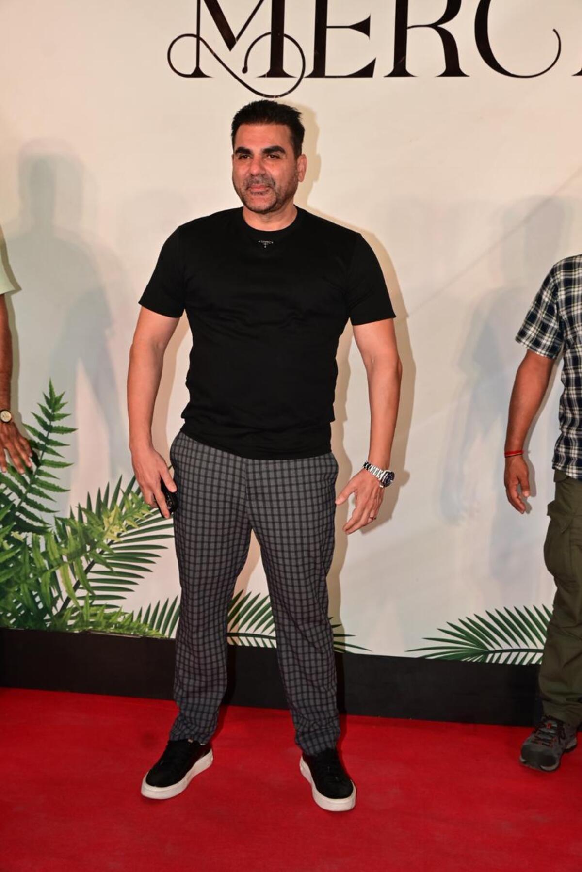 Arbaaz Khan, brother of Arpita Khan was papped at Arpita Khan's new restaurant Mercii.