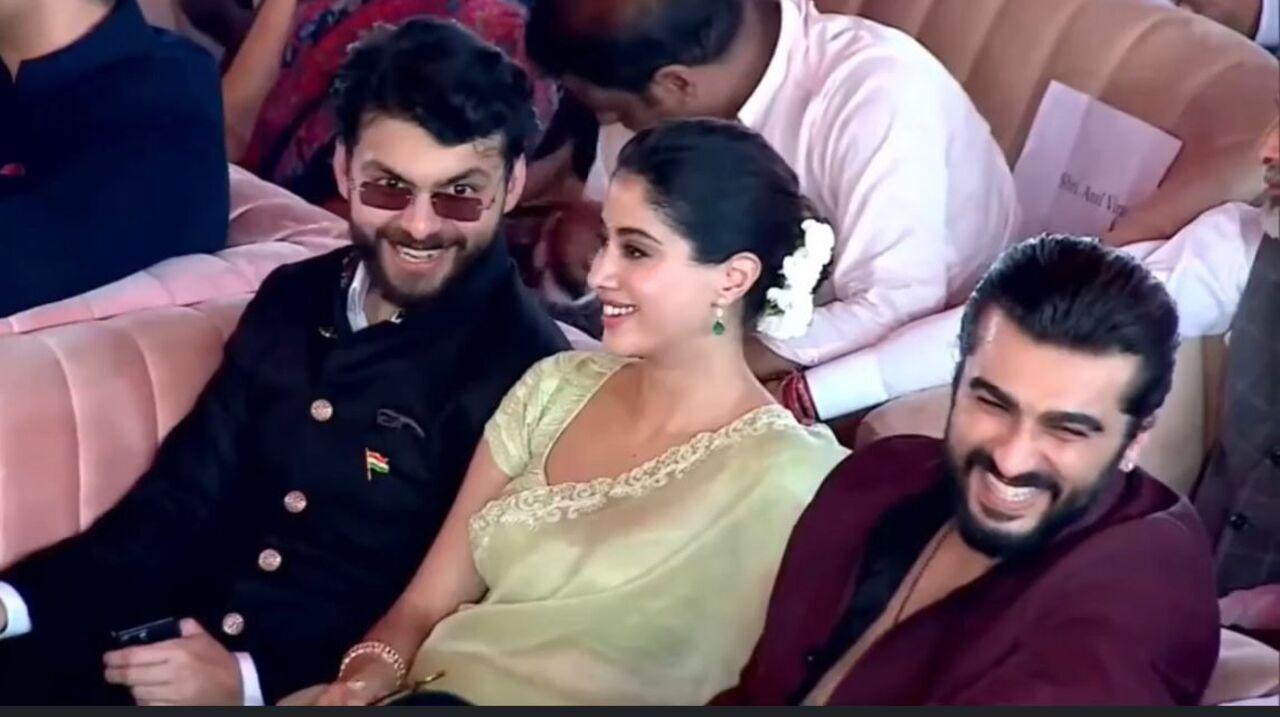 Janhvi Kapoor was spotted with her beau Shikhar Pahariya and actor-brother Arjun Kapoor.