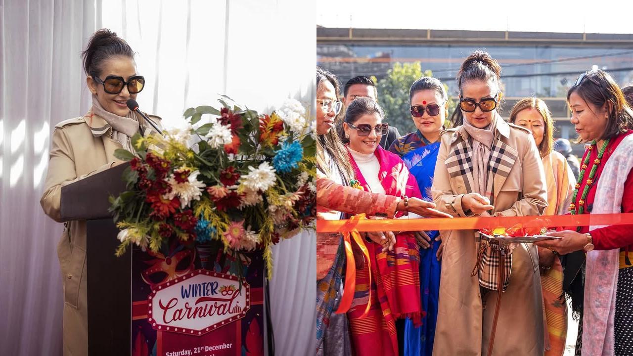 Manisha Koirala visits Nepal to inaugrate an exhibition of local entrepreneurs
