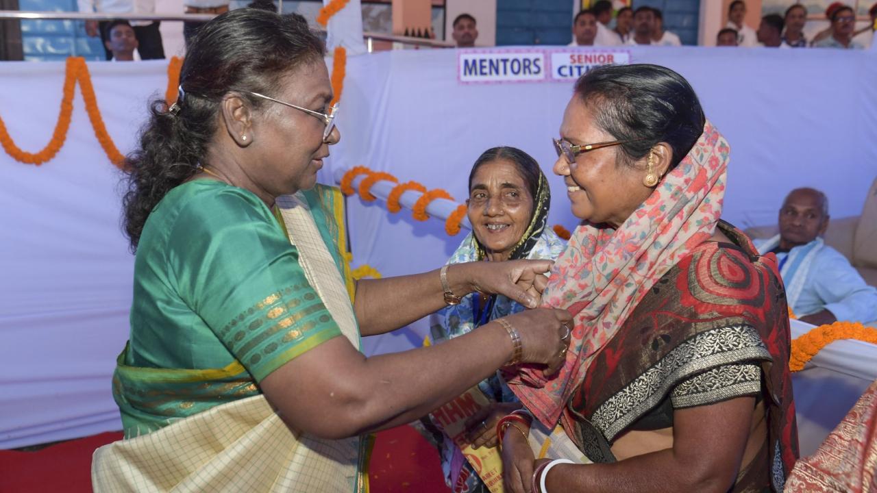 Murmu, who was born in a Santali family of Uparbeda village under Bamanghati sub-division on June 20, 1958, for the first time came to her village and her ancestral house after assuming the country's topmost Constitutional post