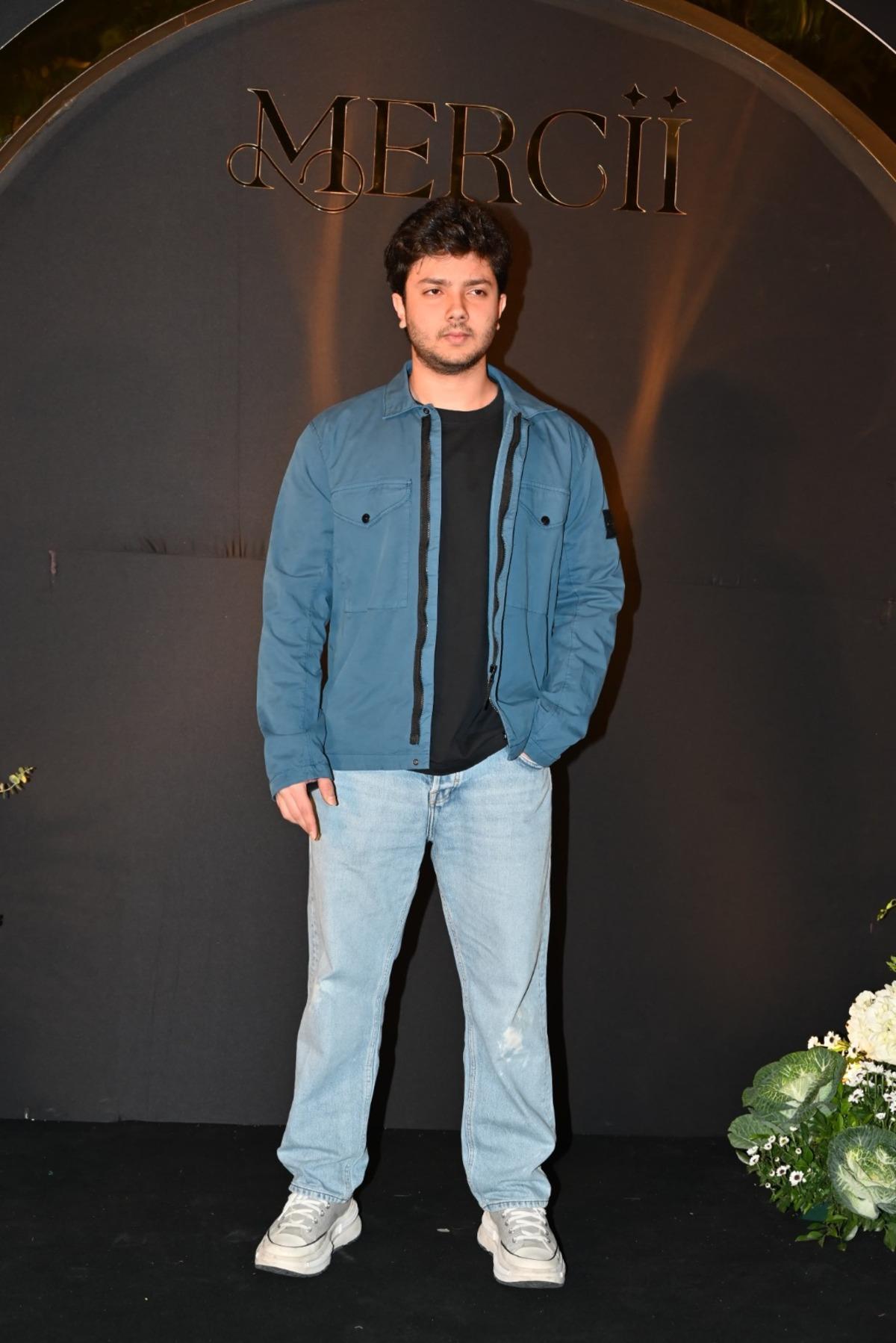 Nirvaan Khan looked dapper in his birthday fit. He was wearing a smart blue jacket with a black tee and he paired light-washed denim with it.