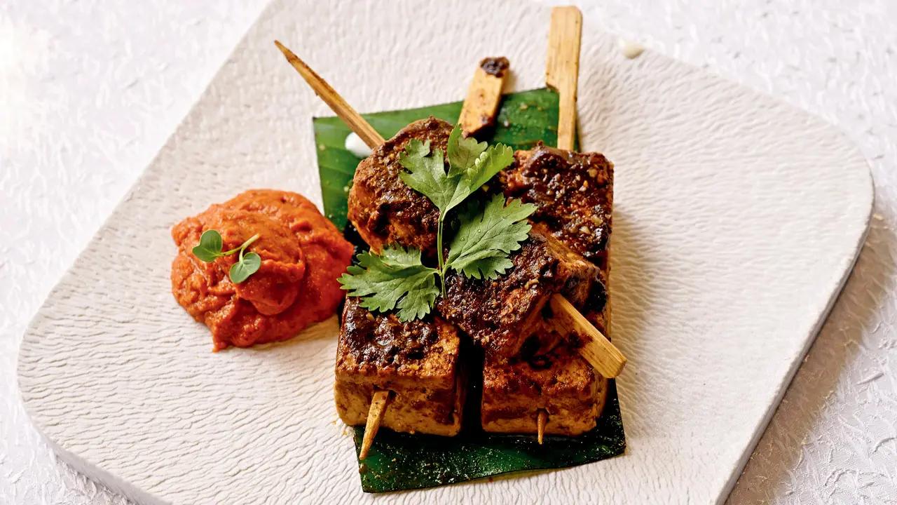 Pepper cottage cheese satay, from Monkey Bar, Bandra