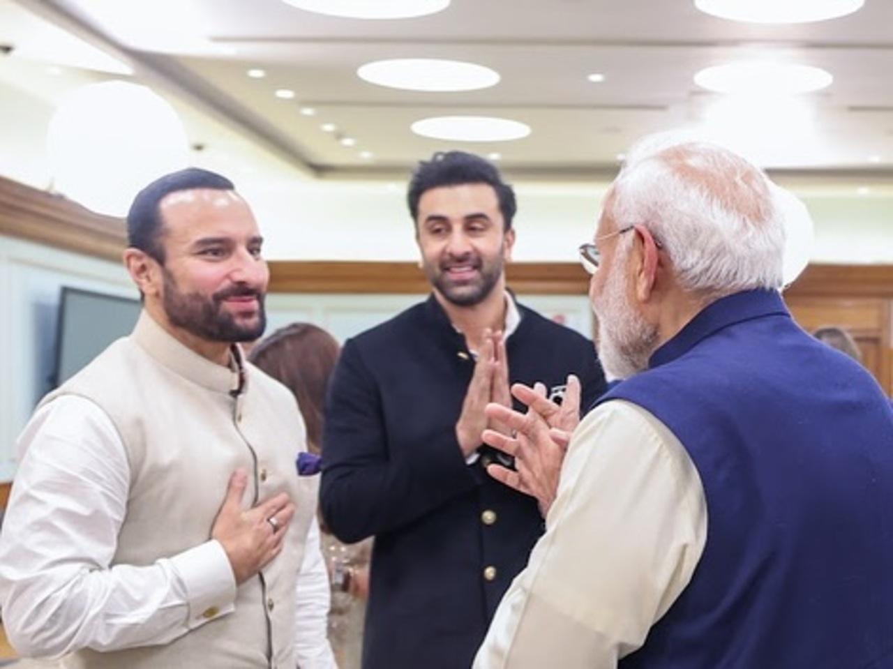Saif Ali Khan and Ranbir Kapoor soak in the gyan from the Prime Minister