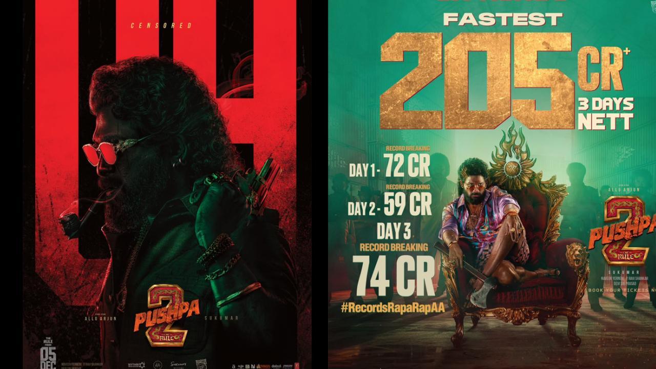 Pushpa 2 has broken all the previous records in the history of Indian cinema. The Allu Arjun and Rashmika Mandanna starrer breaks its record with third-day's collection. Read More