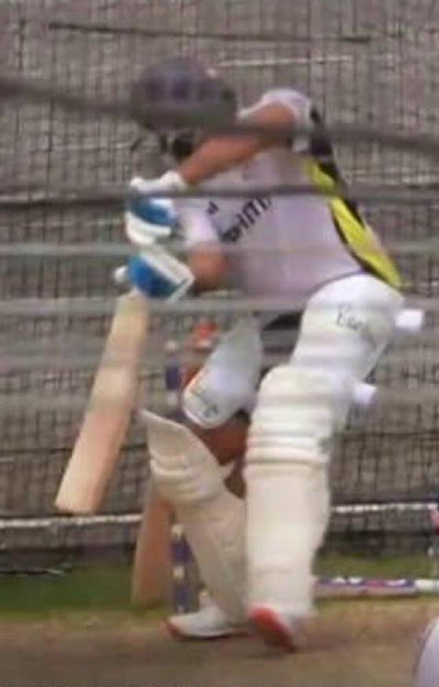 Rohit Sharma gets hit in nets