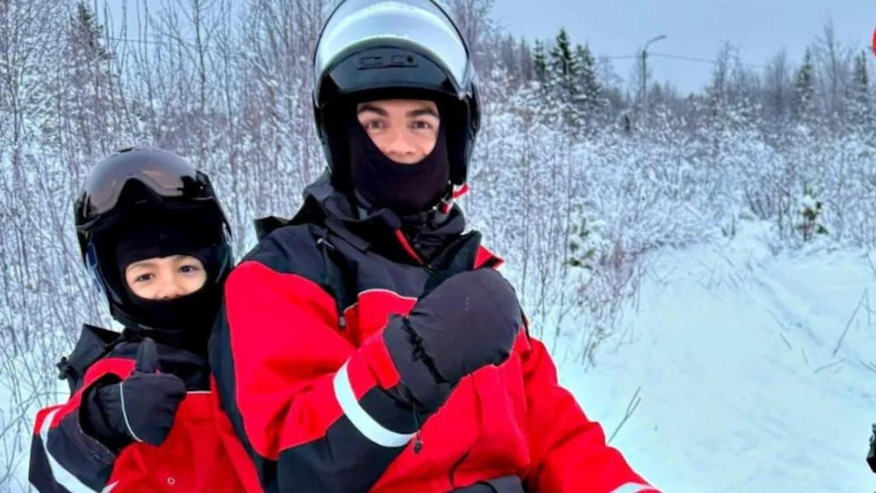 Soccer star Cristiano Ronaldo said it was 'just a little cold' as he posed bare-chested in the snow before taking an icy dip in a pool during a Christmas vacation in Finland's Lapland region. The 39-year-old Portuguese international traveled with partner Georgina Rodriguez and their children, who met Santa Claus in a 10-minute video posted online by Ronaldo on Tuesday.