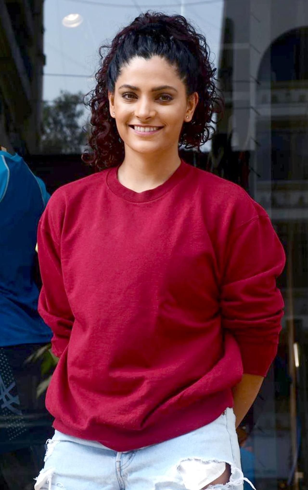 Actress Saiyami Kher flashed her million dollar smile at the paparazzi.