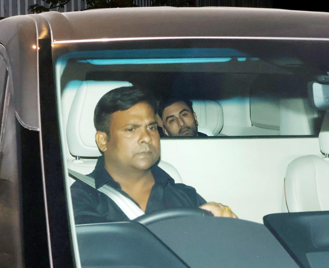 Ranbir Kapoor was spotted in his car as he went about the city.