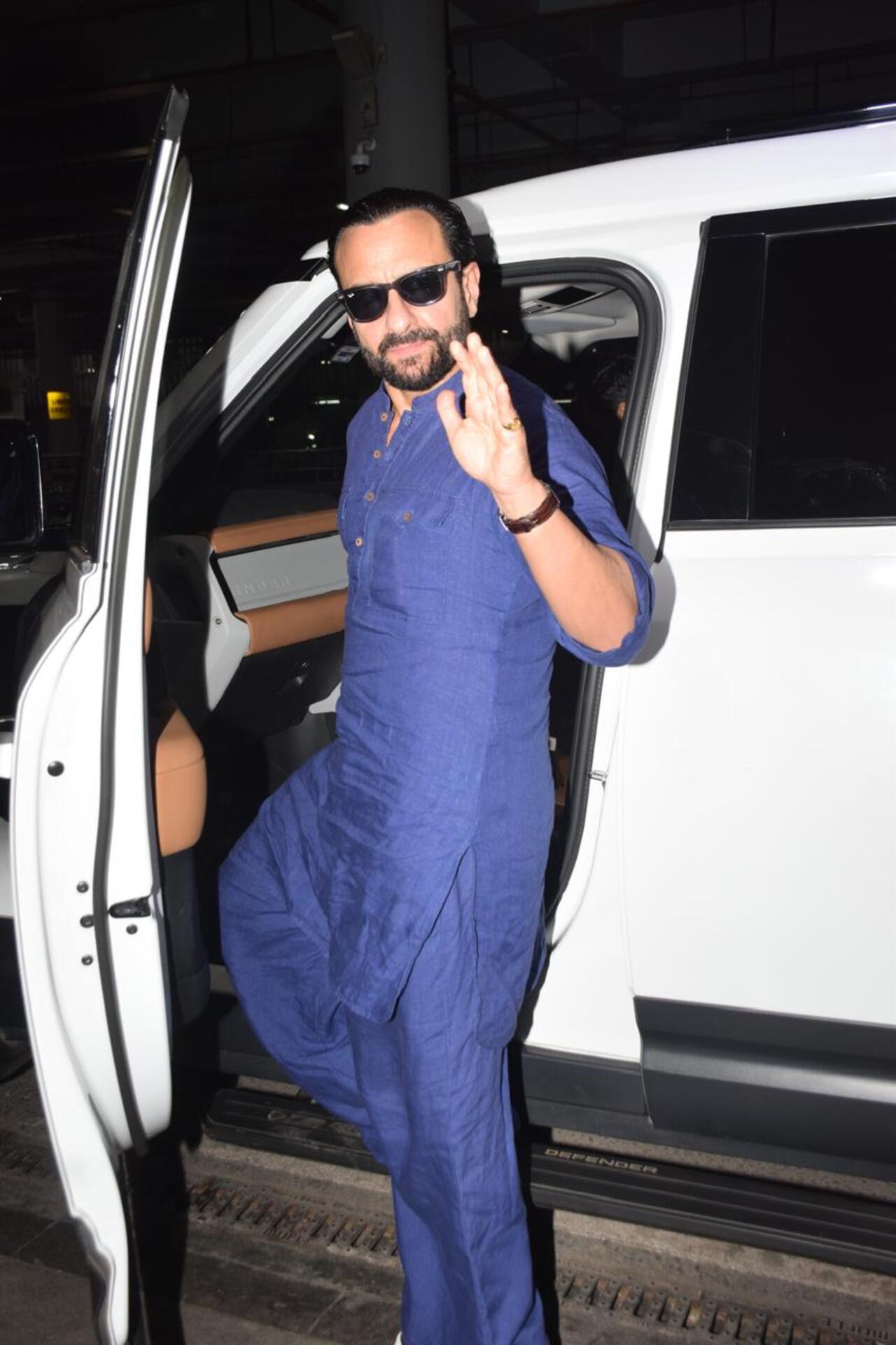 Saif Ali Khan was spotted in a royal avatar as he stepped out. 