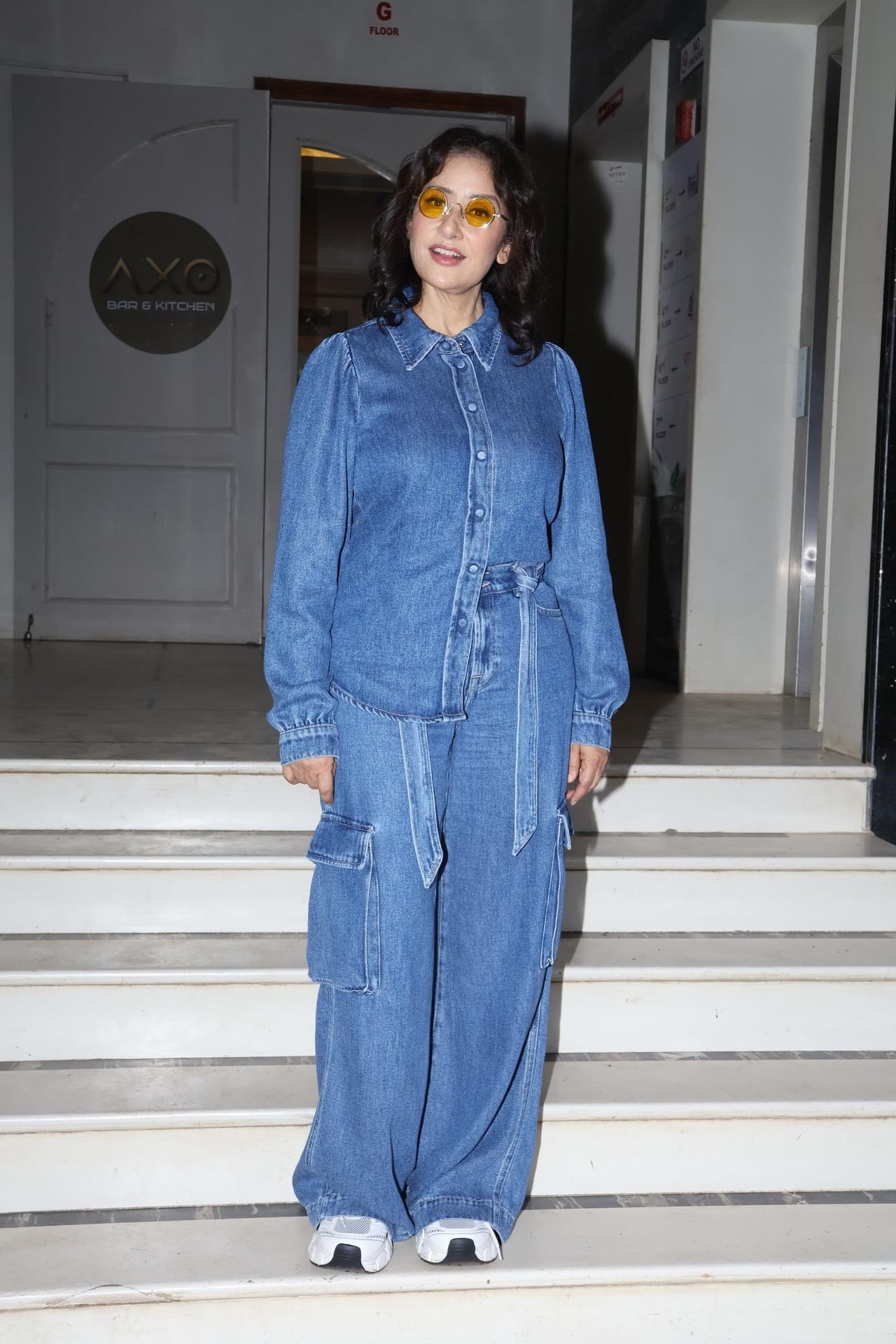 Manisha Koirala posed in style as she flaunted her denim look.