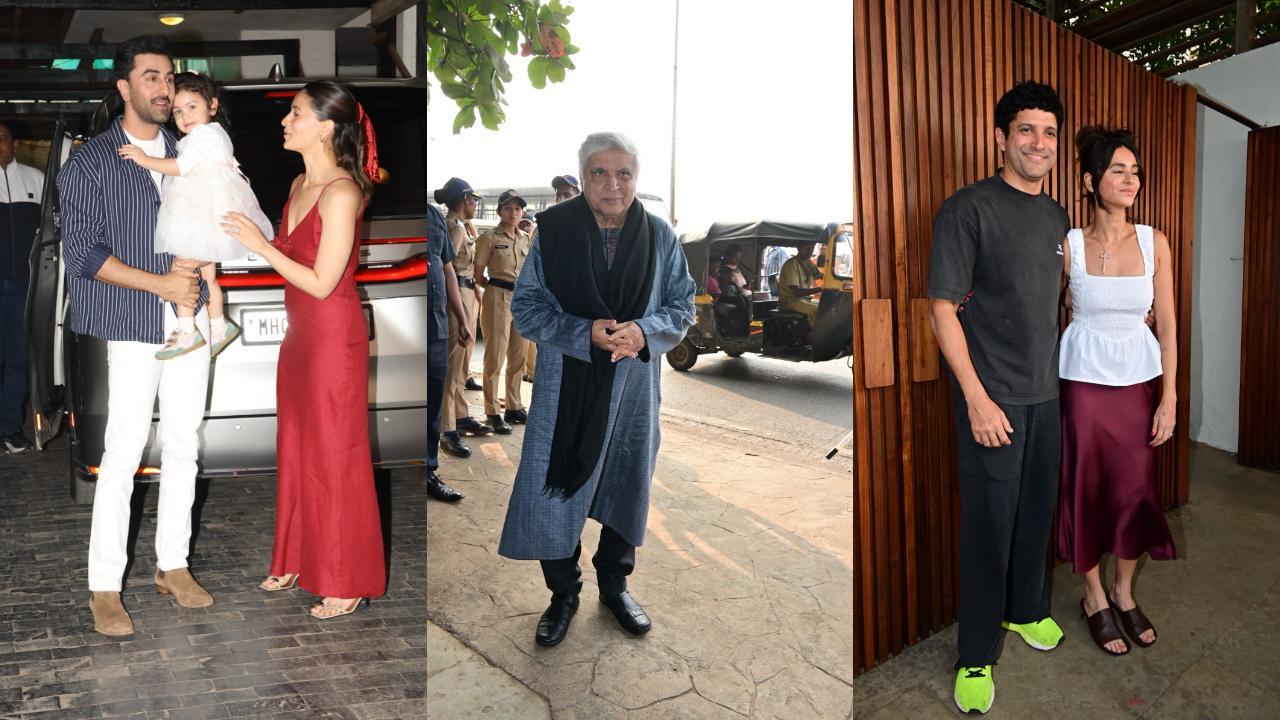 Spotted in the city: Ranbir Kapoor, Alia Bhatt, Raha & Javed Akhtar