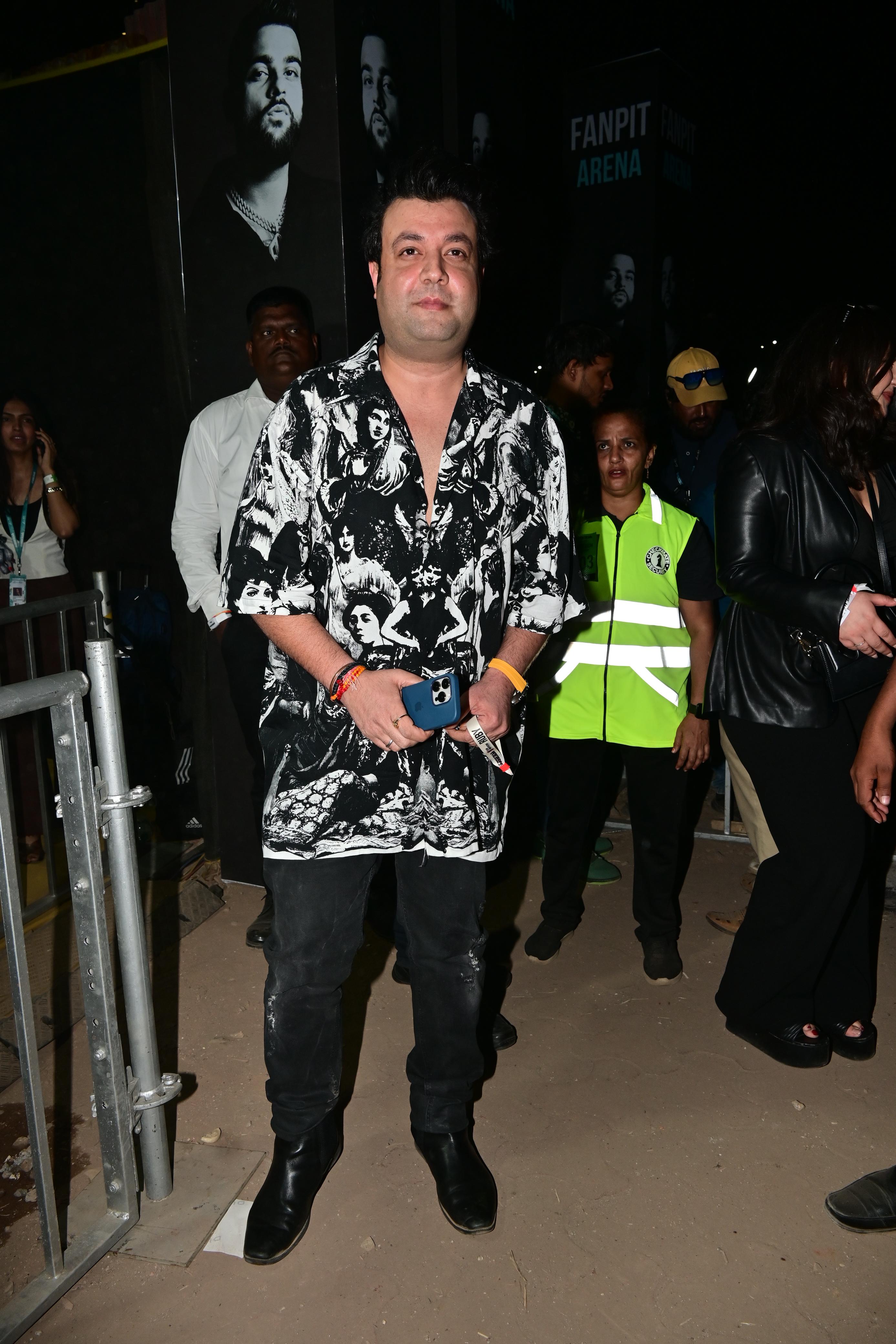 Varun Sharma was among the actors who attended Karan Aujla's concert in the city today