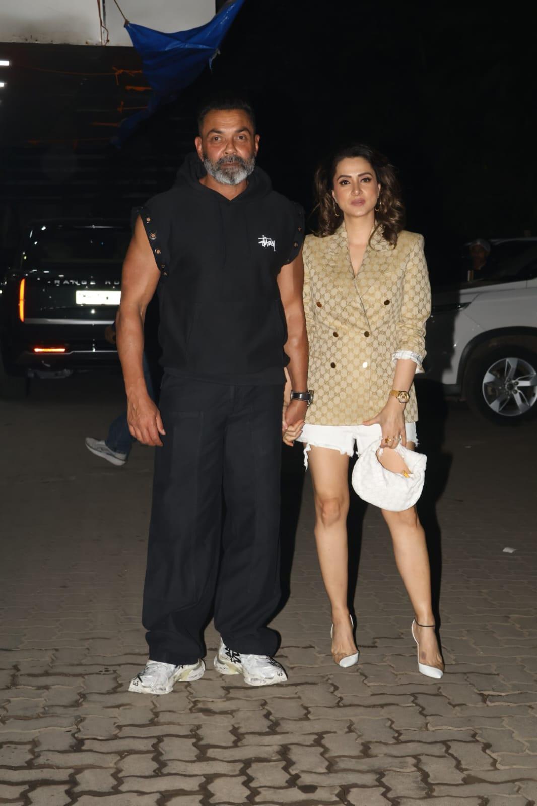 Bobby Deol and his wife were snapped as they attended Sohail Khan's birthday party