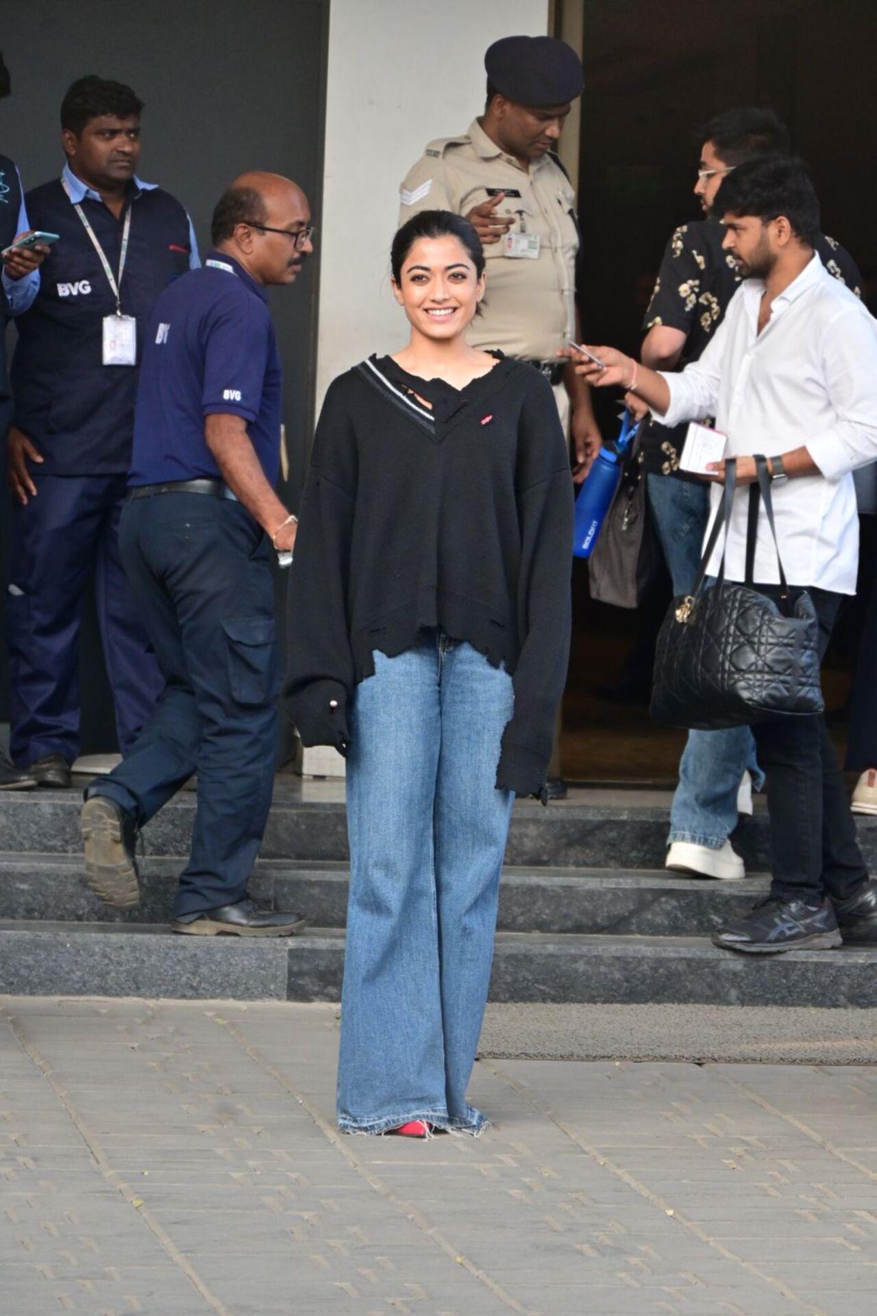 Rashmika Mandanna left the city after her promotional spree for Pushpa 2.