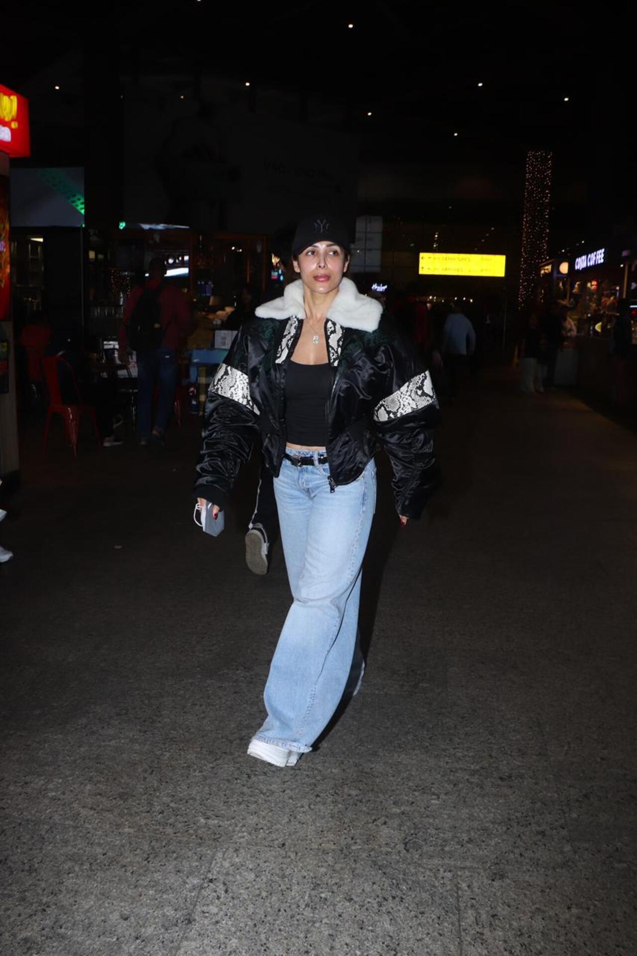 Malaika Arora returned to the city in a stylish outfit. 