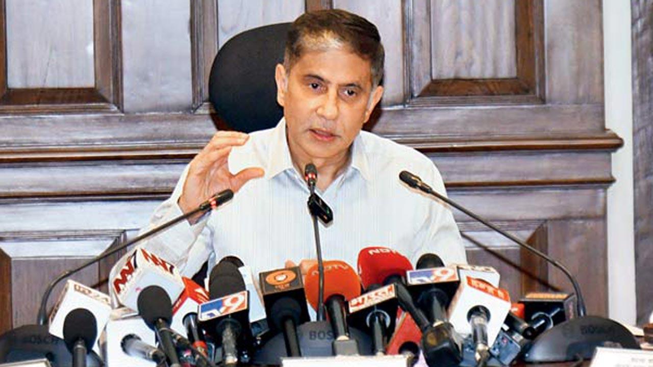 Civic chief Bhushan Gagrani addresses the media on Monday