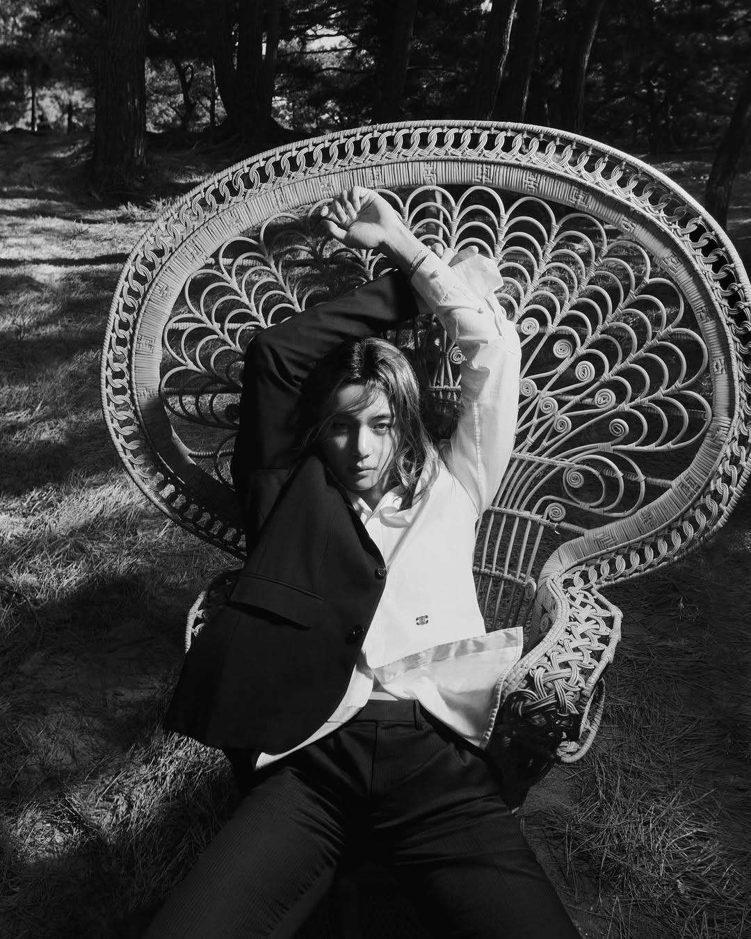 Monochrome colour-blocking, long hair and a fierce look - Taehyung proves why his fashion choices have inspired many fans worldwide, earning him recognition as a style icon