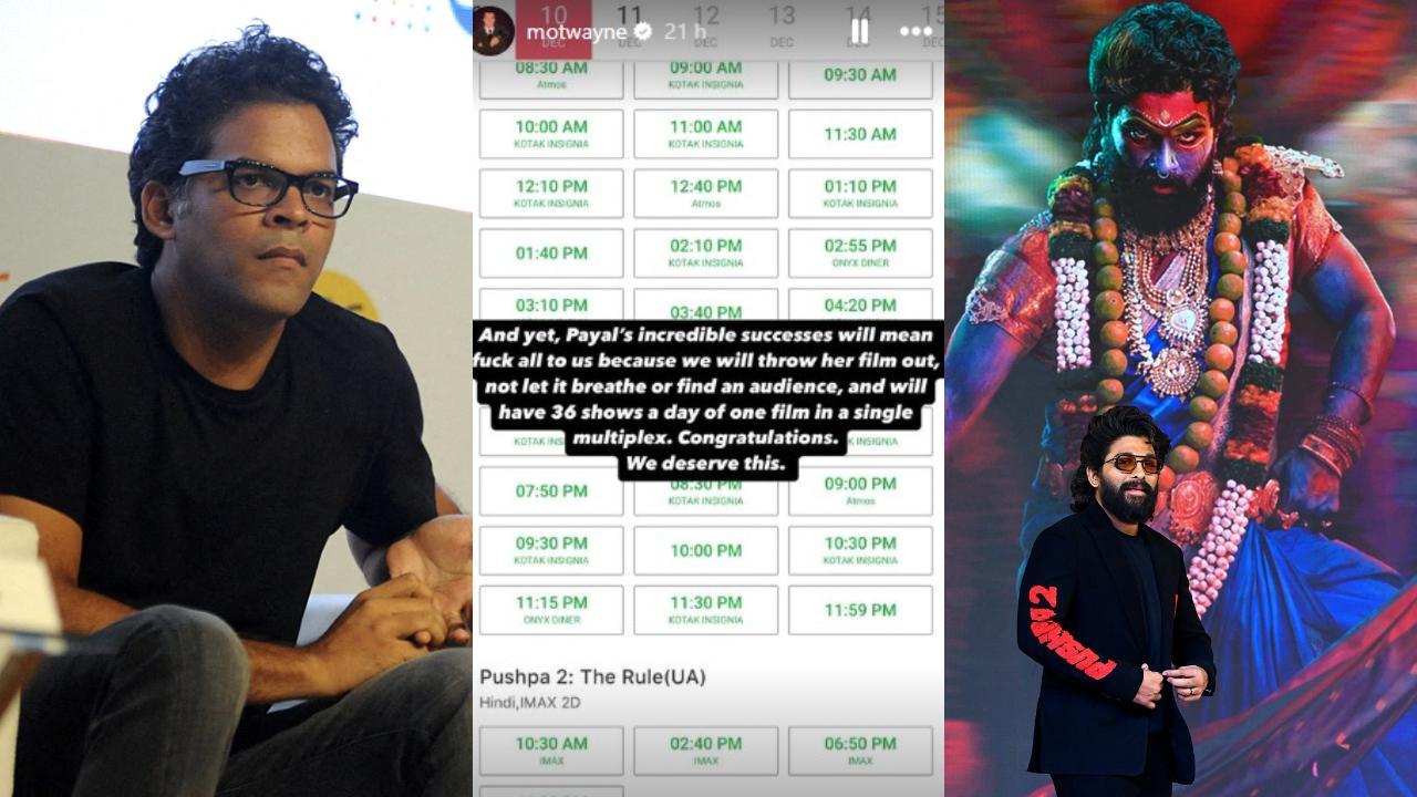 Vikramaditya Motwane calls out Pushpa 2 for having 36 shows a day, not letting All We Imagine As Light 'breathe'