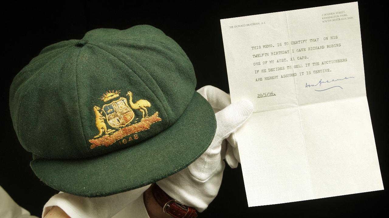 Legend Don Bradman's cherished 'baggy green' cap could net 260,000 US dollars in rare auction