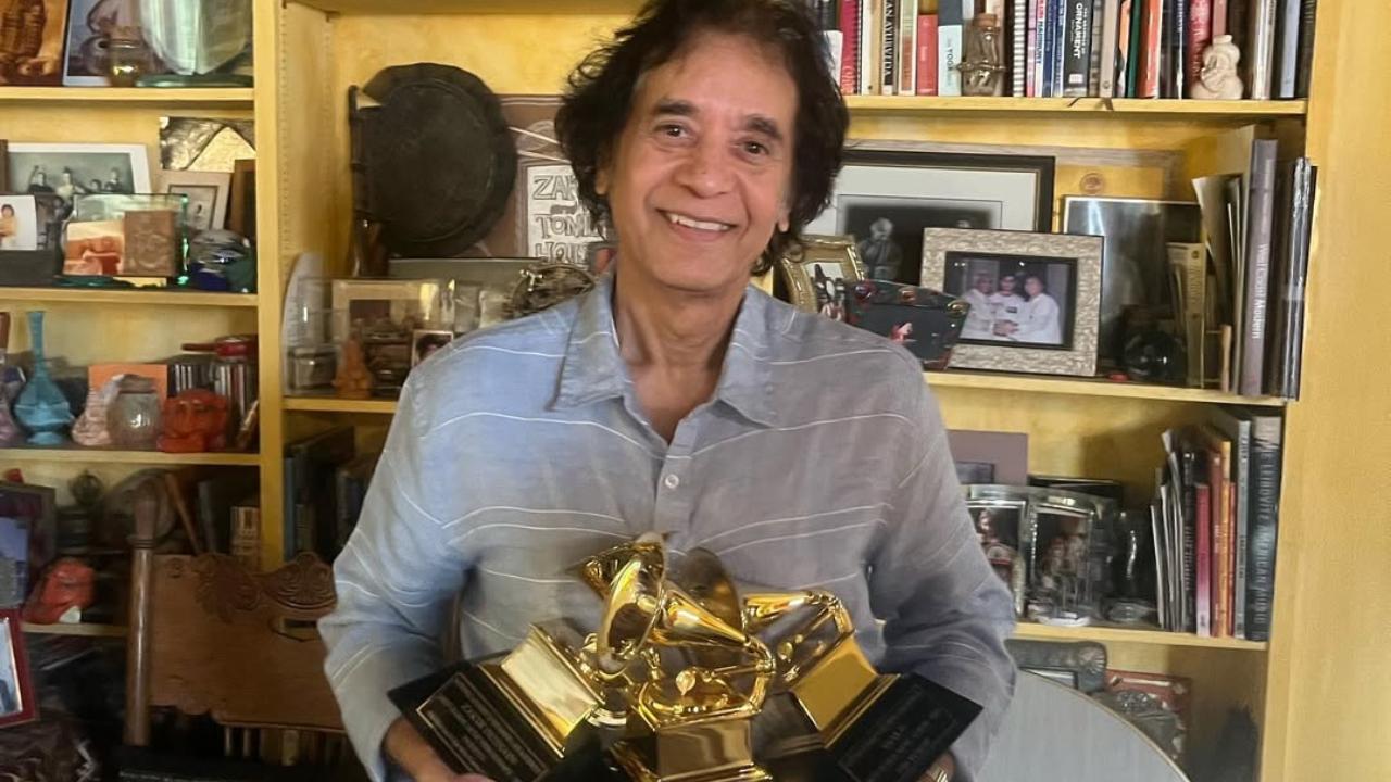 Zakir Hussain poses with the three Grammy awards he won in February 2024 (Pic: Instagram/@zakirhq9)
Sharing the picture on Instagram, he had written, 