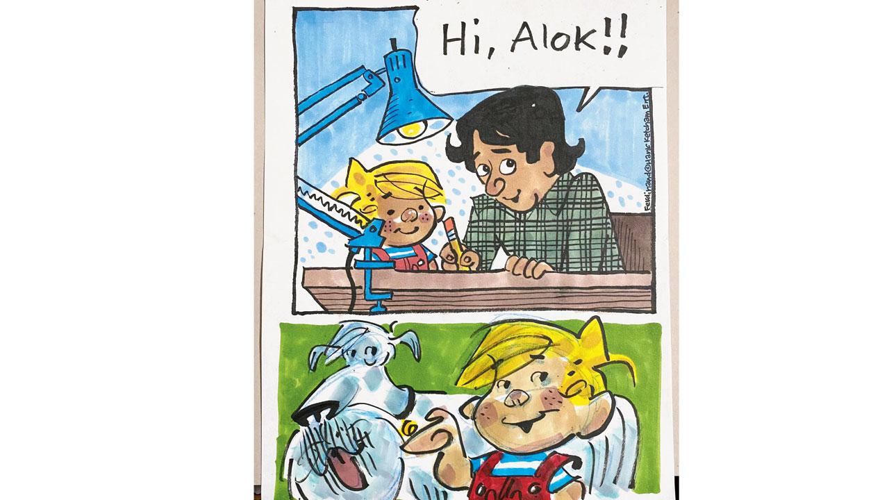 Ferdinand’s personalised a comic strip for Sharma. Pic Courtesy/@toonfactory