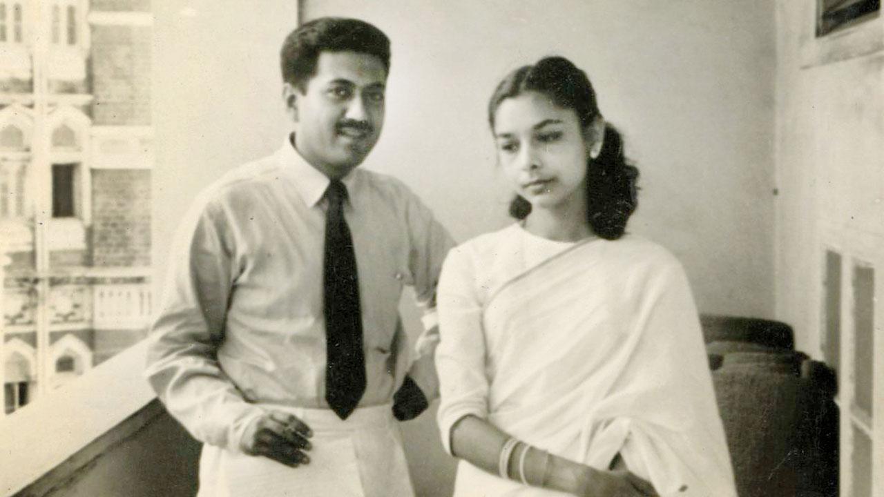 Ameen Sayani and Rama Mattu on the balcony of their Cecil Court office in Colaba. Pic Courtesy/Rajil Sayani