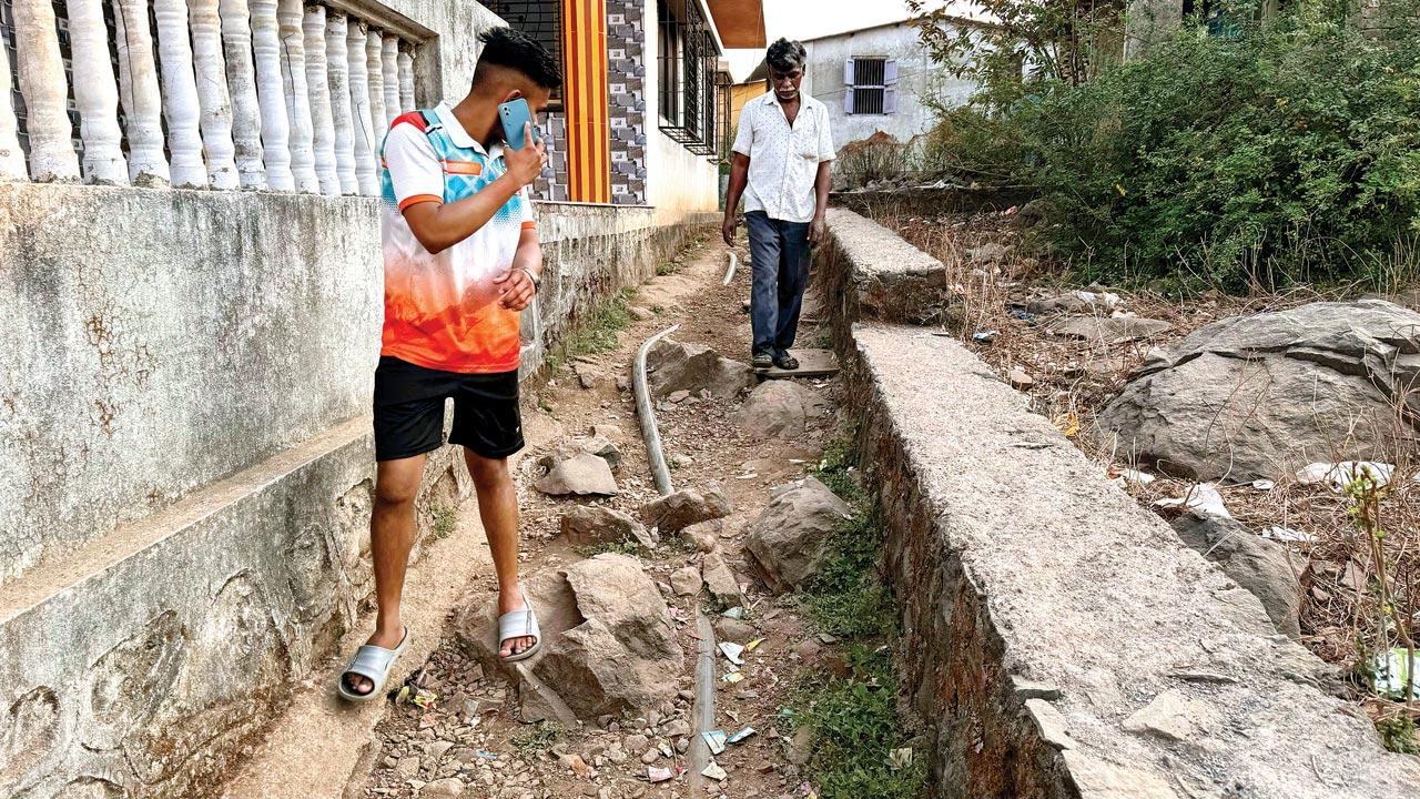 Poorly maintained lanes and rocky paths in the village