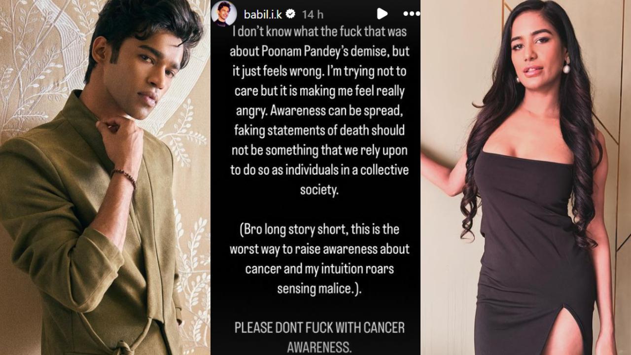 Babil Khan calls out Poonam Pandey says, 'don't f**k with cancer awareness'